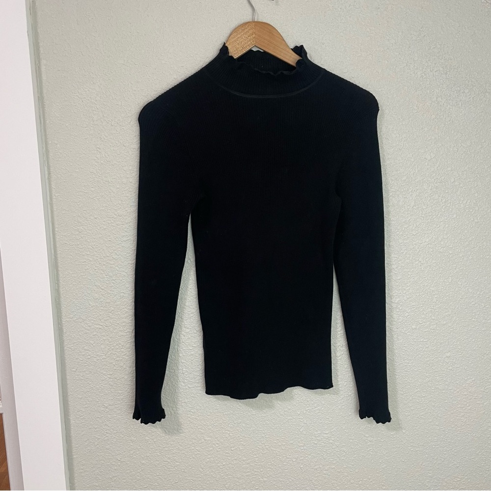 Boden Black Ribbed Turtleneck Sweater